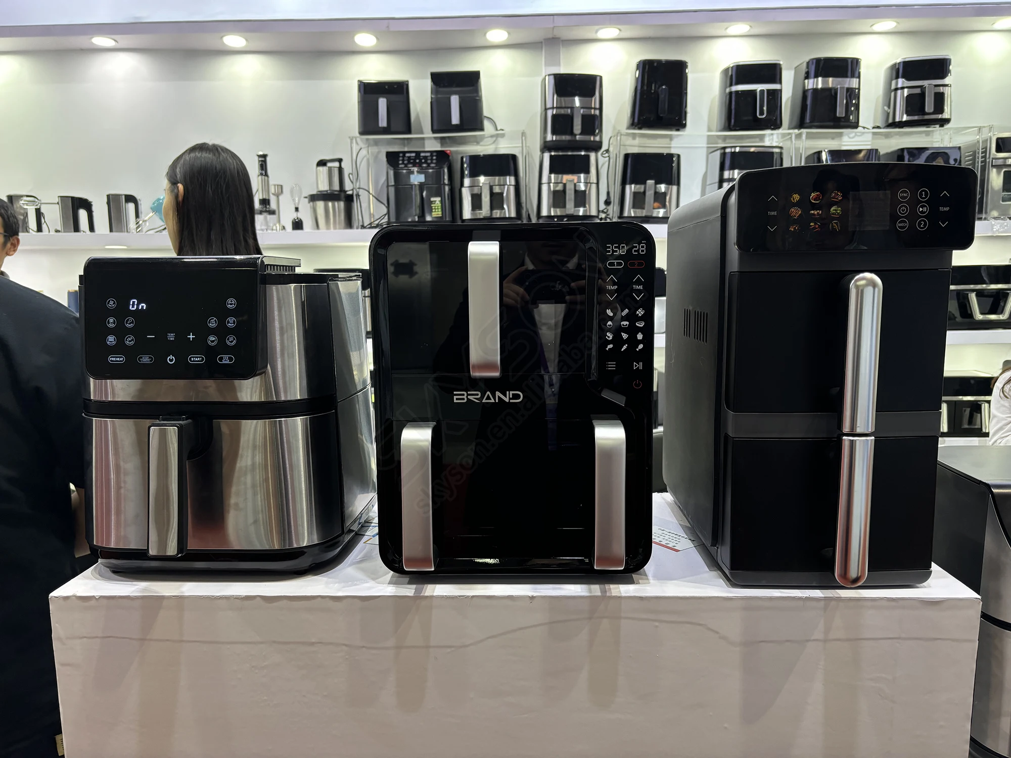 5.5+5.5L double stacker air fryer oven with 2 independent frying baskets dual drawer air fryer
