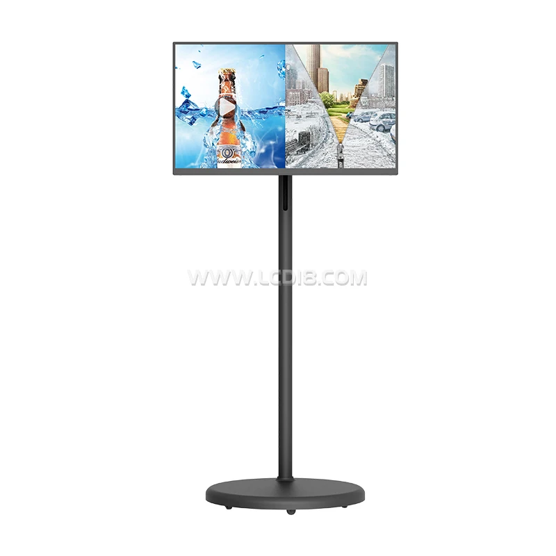 Battery operated 21.5 23.8 27 32 inch  Movable Digital Signage HD Touch Screen display With Android  for Home commercial use