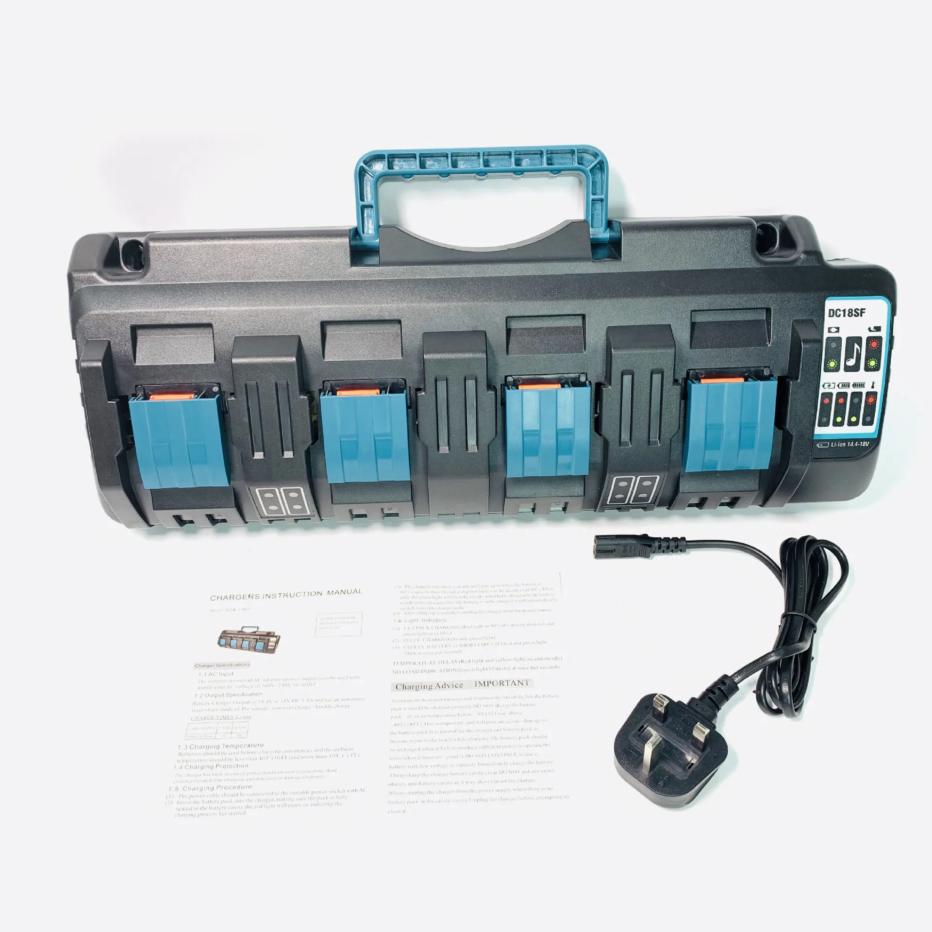 DC18SF 3.0A Replacement Lithium Battery Four Ports Rapid Charger For Makitas Power Tools 14.4V-18V 4 Port Original Fast Charger