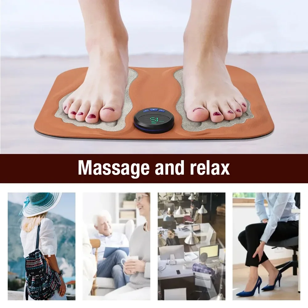 Low Frequency Pulse 3d Muscle Relaxation Pad Electric Ems Foot Massager Mat With Remote Control