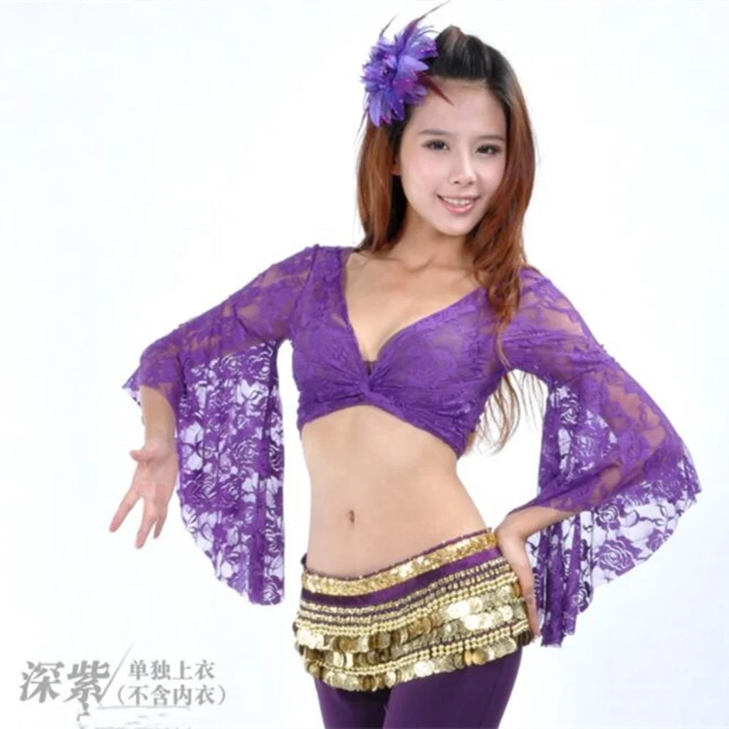 Nayaking Belly Dance Lace Butterfly Top Festival Costumes Yoga Dancing Outfits Wear 13 Colors