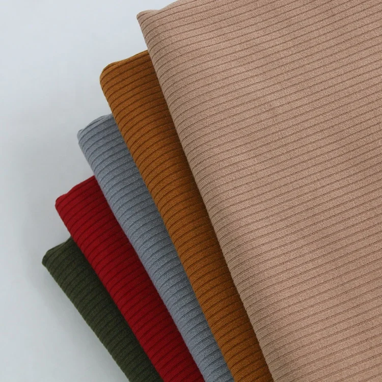 Pit Rib Fabric for Cardigan Wholesale 95%polyester 5%spandex Rib Knit 300gsm 32 Stretch Fabric Spandex Fabric Plain Dyed 165cm