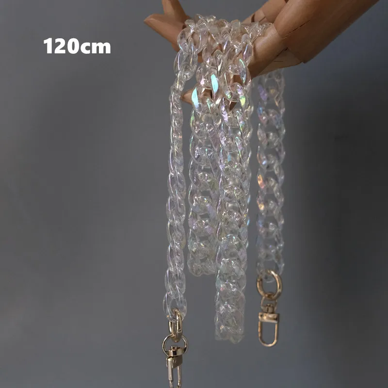 Factory Wholesale Plastic Buckle Acrylic Chain Open Ring Transparent AB Color Acrylic Buckle Hardware Bag Chain Handbag Chain