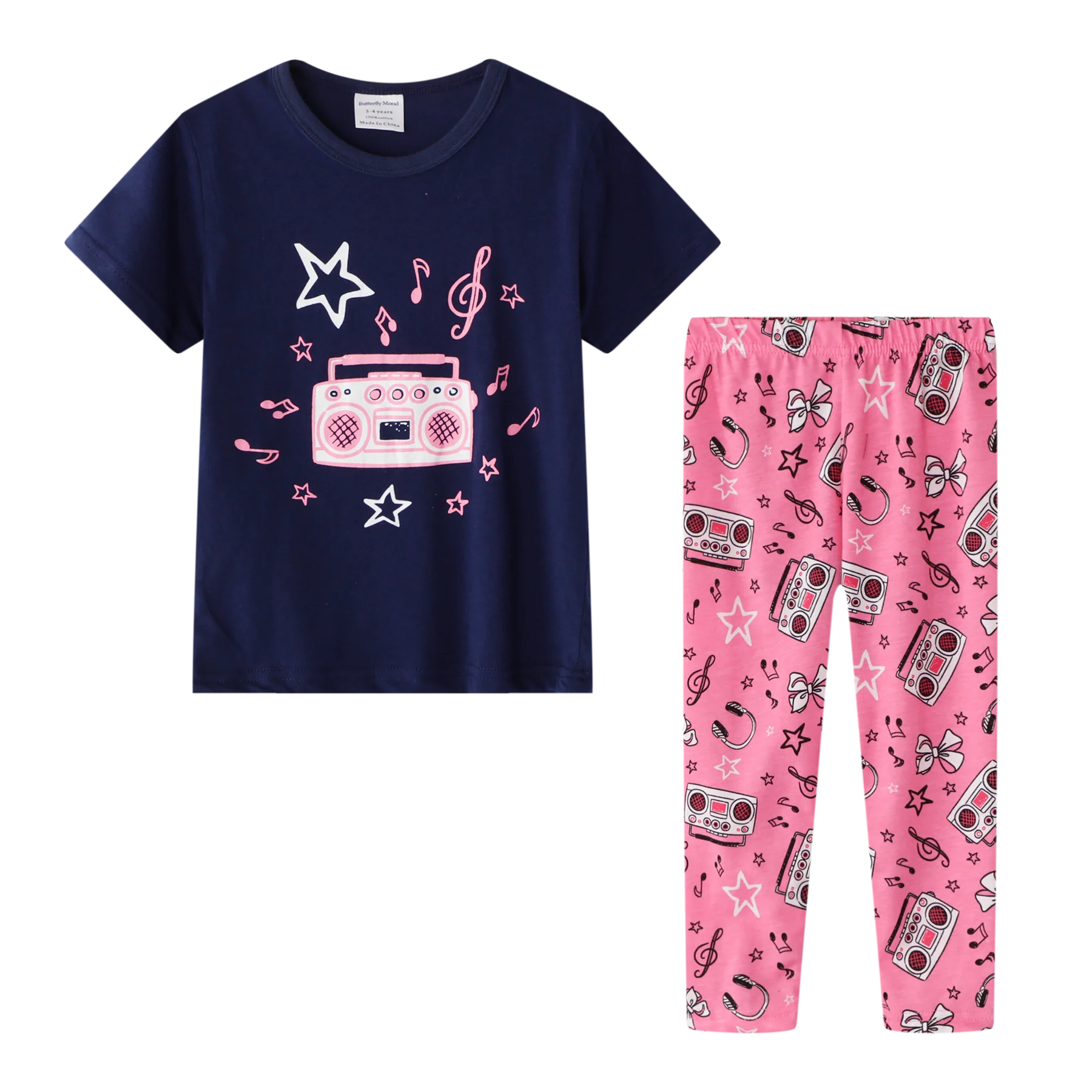 
new design 100%cotton teen girls clothing sets hot selling soft children homewear 