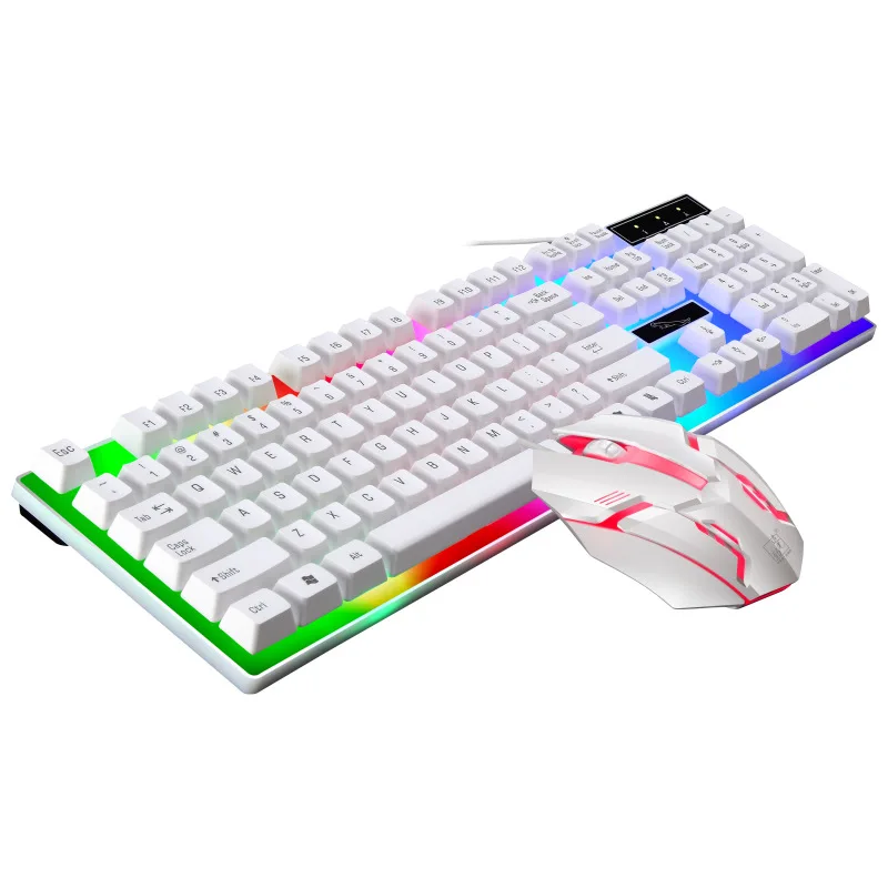 SmallOrders B117 LED rainbow backlit game keyboard with mouse wired computer board game keyboard  variety of colors  keyboard