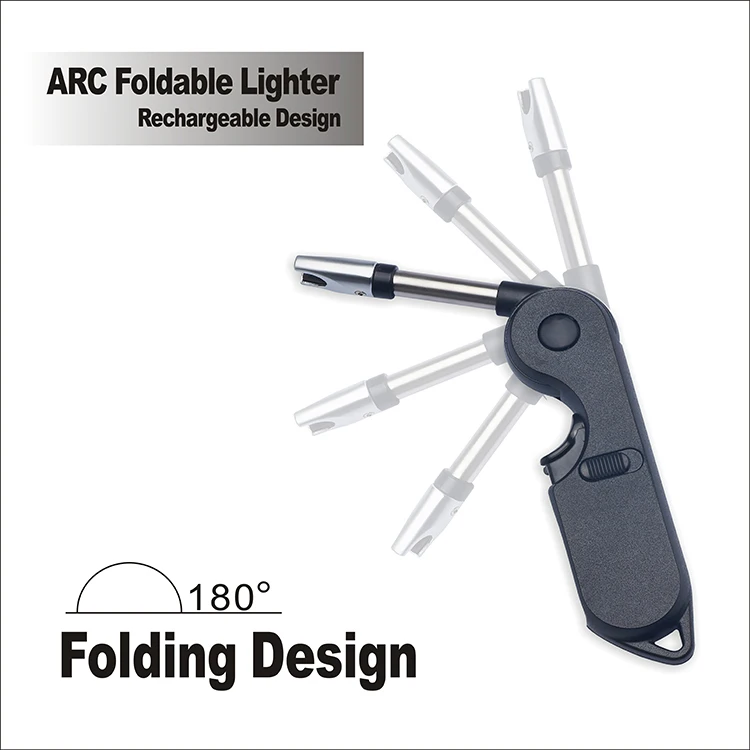 180 Degree Hook Design Windproof Electric Plasma Lighter for BBQ