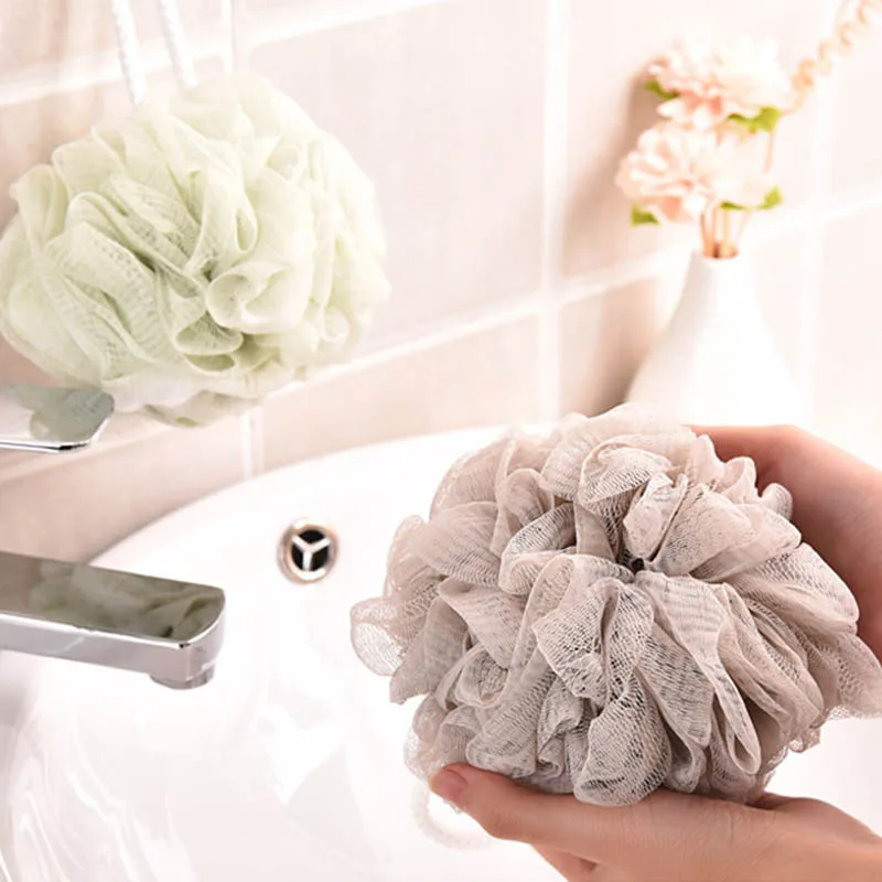Custom Large Loofah Bath Sponge Body Scrubber Mesh Shower Pouf Bath Ball Sponge for Exfoliating