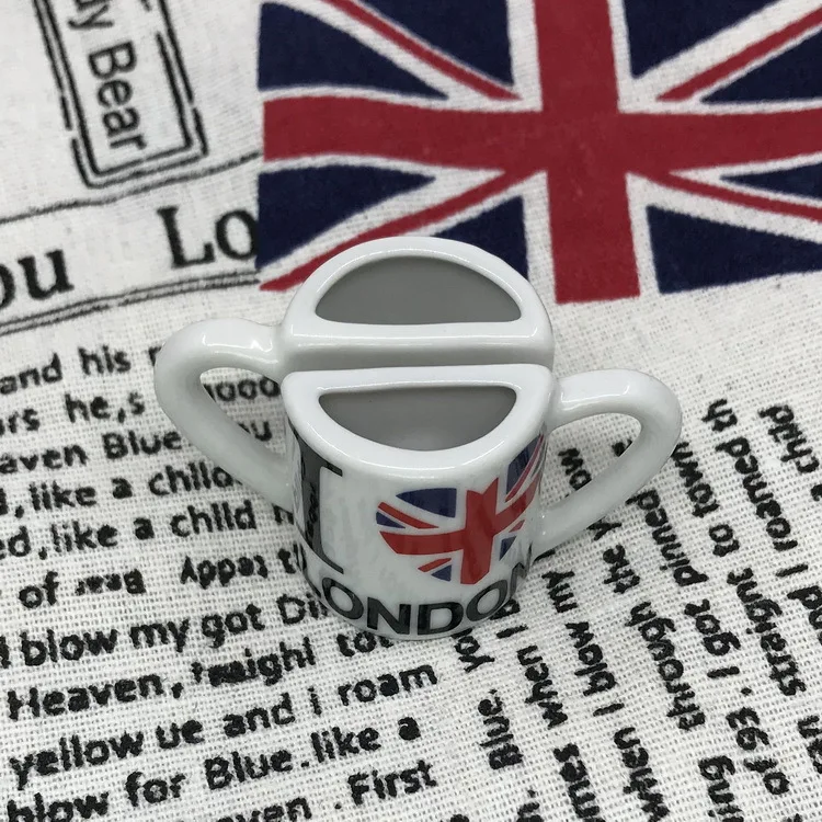 Ceramic series refrigerator magnet Customized UK LONDON Souvenir Gift  Half Cup Fridge Magnet