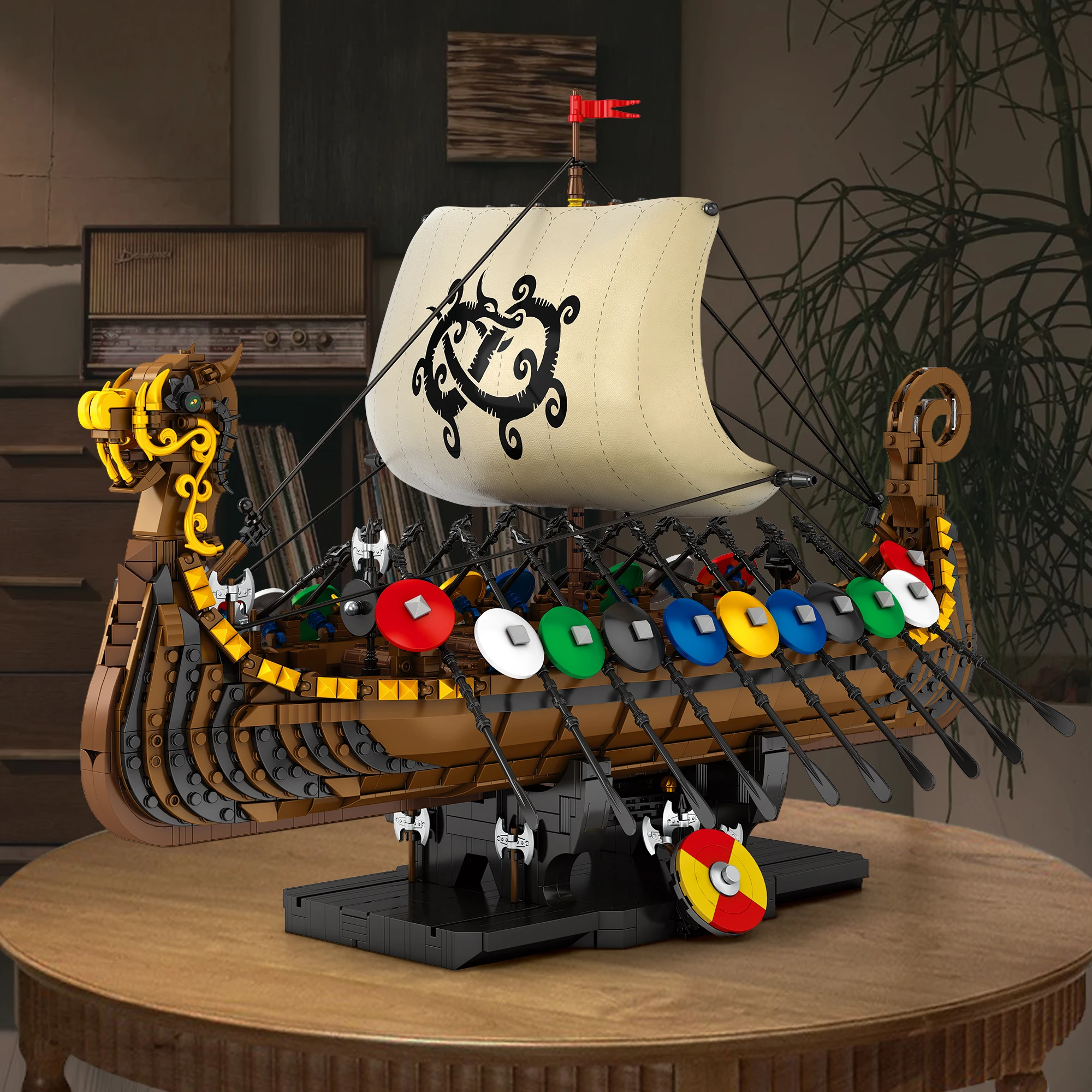 Новый Reobrix 66101 Viking warship puzzle сборный конструктор Модель Детские игрушки Настольный орнамент подарок для мальчиков