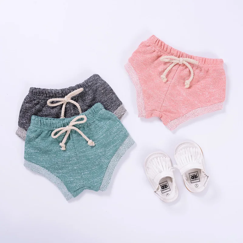 Wholesale plain baby shorts bloomers cotton kids underwear models solid color newborn cloth diapers covers