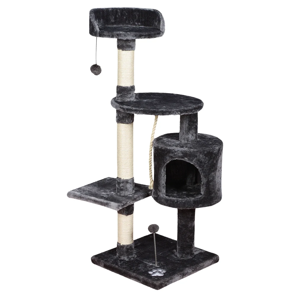 2021 Wholesale Sisal Castle Modern Large Big Climbing Scratch Pet Cat Tree House Scratcher Wood Condo Furniture Tower Cat Tree