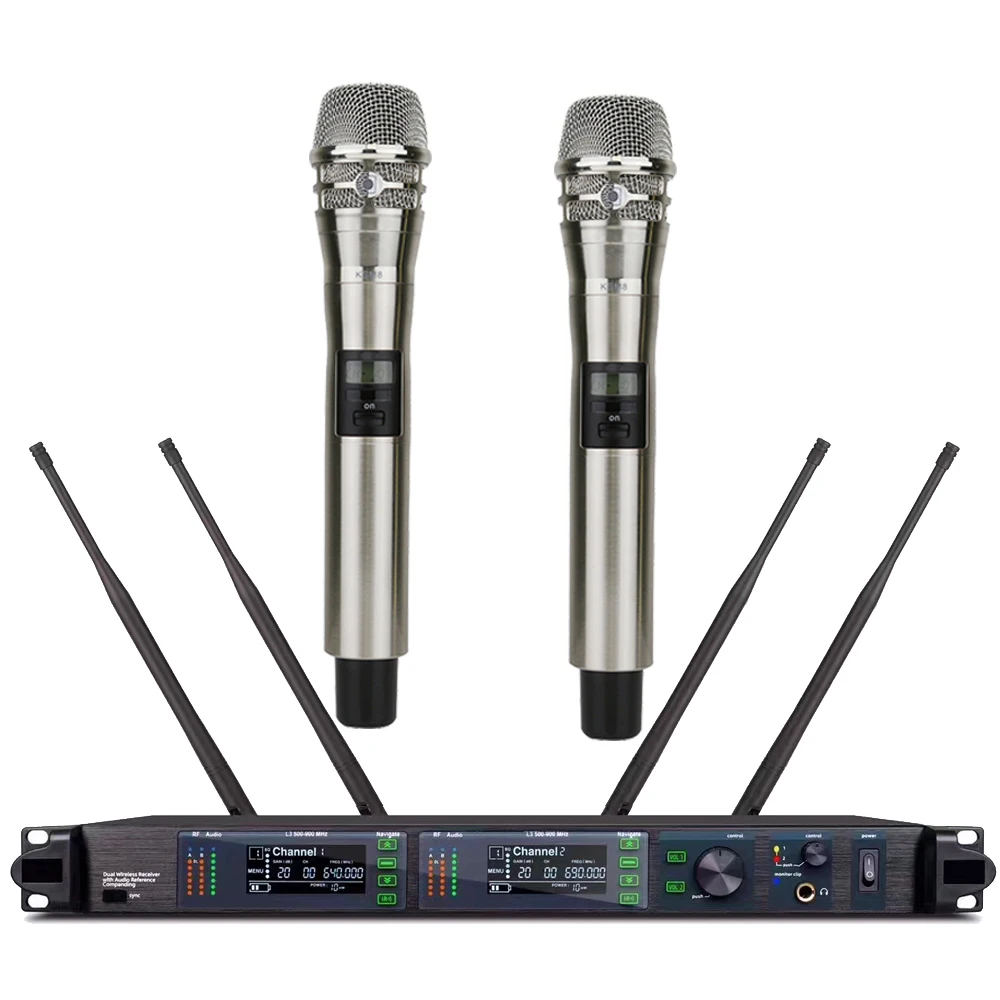 High-End Digital Wireless Microphone System AD4D-II Silver KSM8 Handheld ADX2 DJ Karaoke Stage Singing Vocal Mic