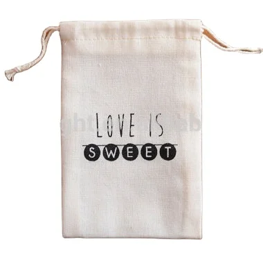 Muslin cotton drawstring bag pouch