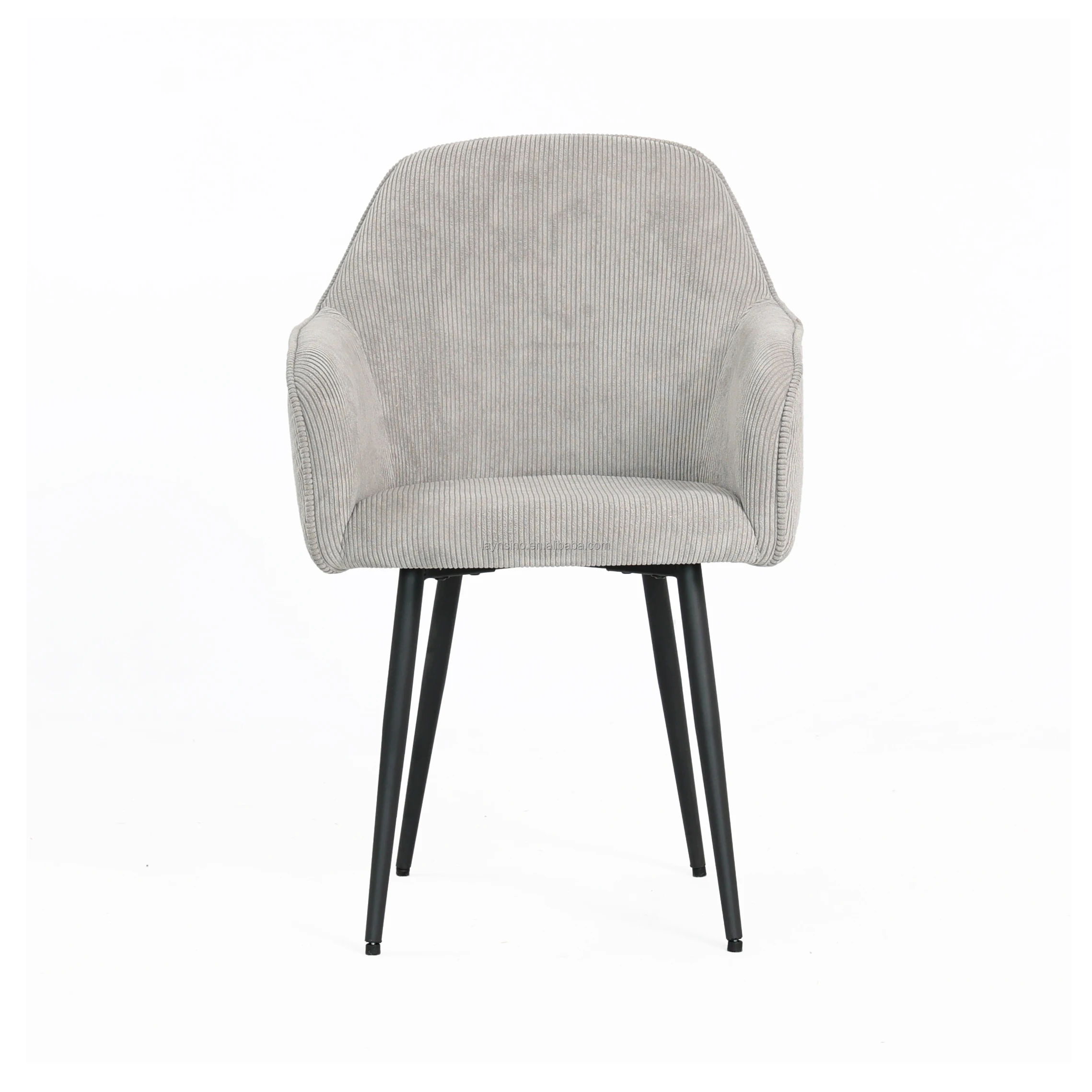 Nordic Hot Selling Furniture Modern Metal Legs High Back Velvet Arm Rest Dining Chairs