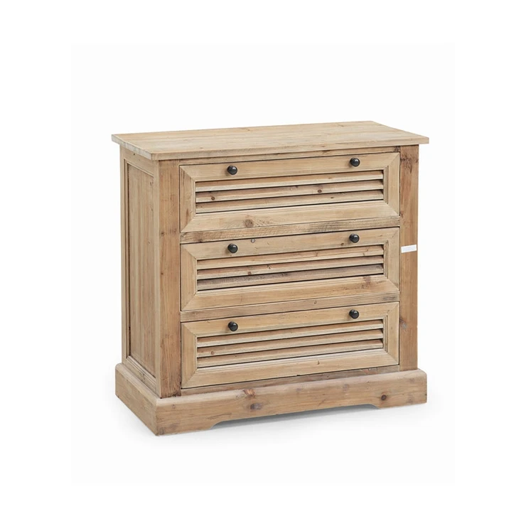 
Bedroom Chest of Drawers Delicate Recycled Fir Dressing Room 3 Drawer Chest 
