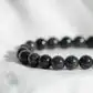 Factory wholesale unusual gemstone beads natural round beads 8mm black opal bracelet rare gemstone Boulder opal bracelet