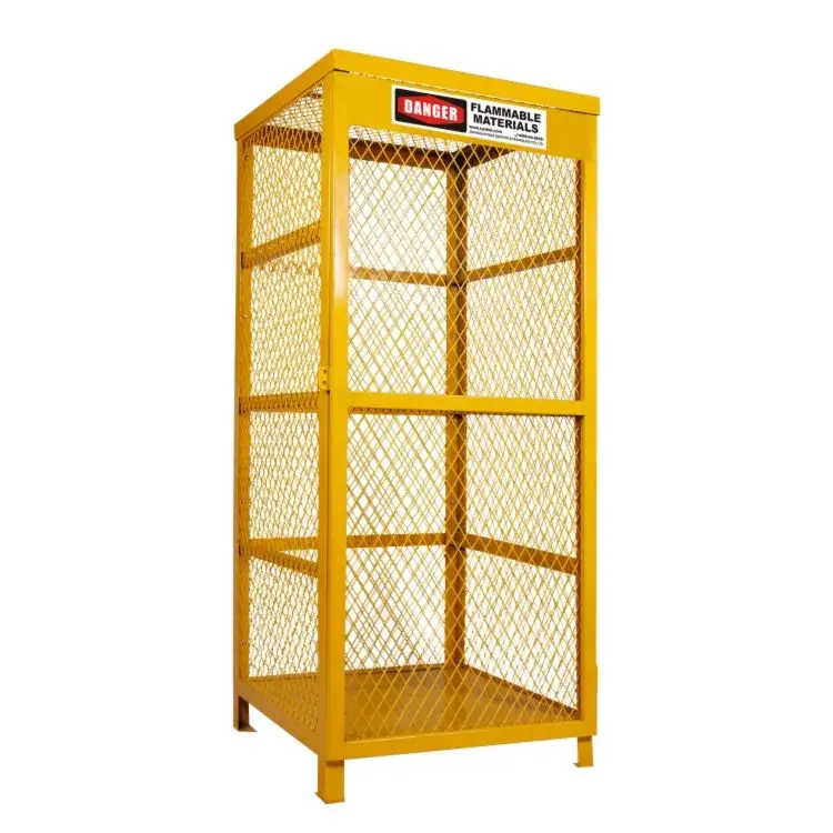 SYSBEL CE Approved NFPA and OSHA Standard Vertical Placed 9 Compressed Gas Cylinders Storage Cage