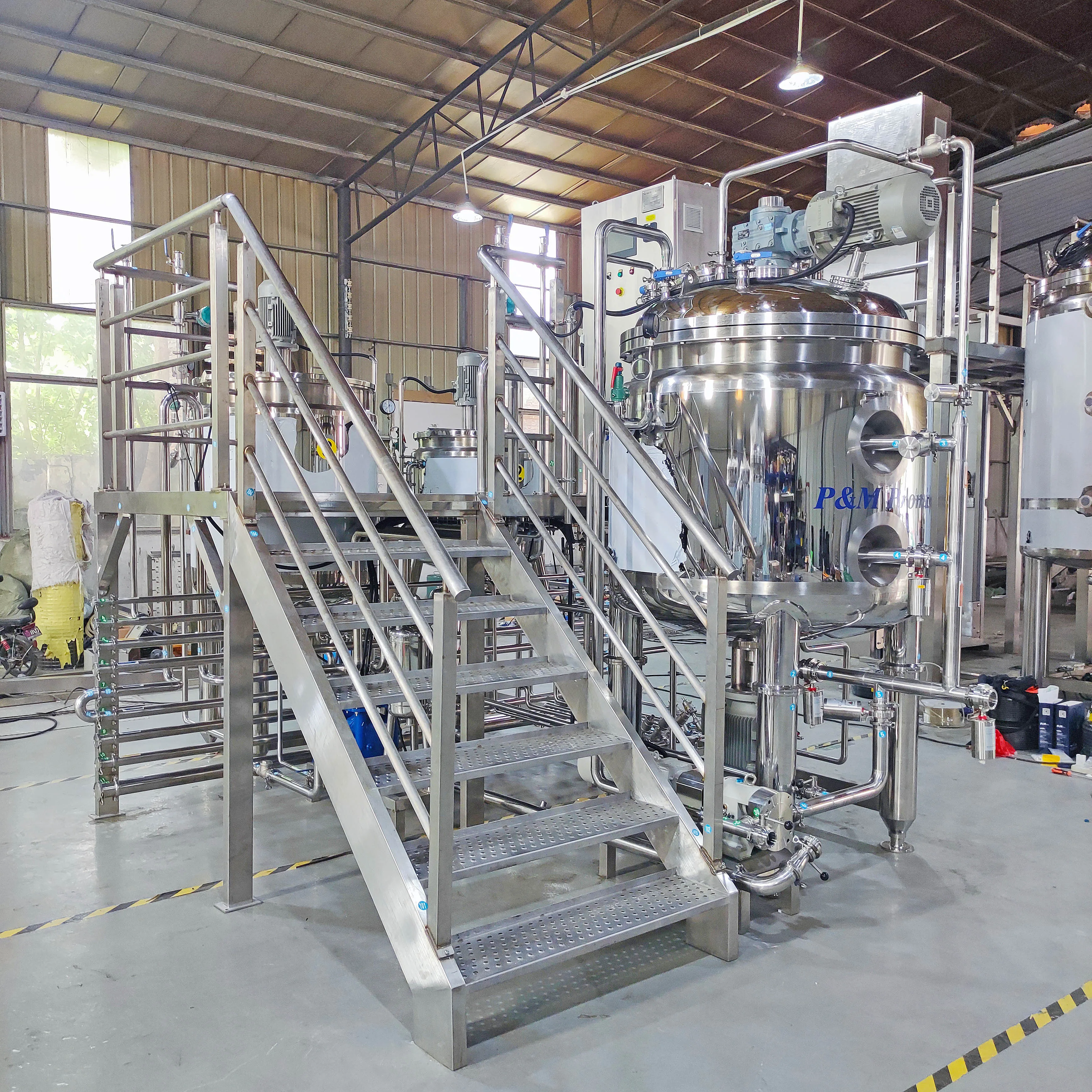 1000L fixed shampoo Shower gel Detergent Dish Soap liquid mixing and homogenizing of vacuum homogenizer mixer lotion emulsifier