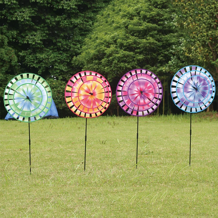 Тартальный три колеса Круглый Ветряная мельница вертушка адаптируемые под требования заказчика Радуга игрушка флюгеры для детей