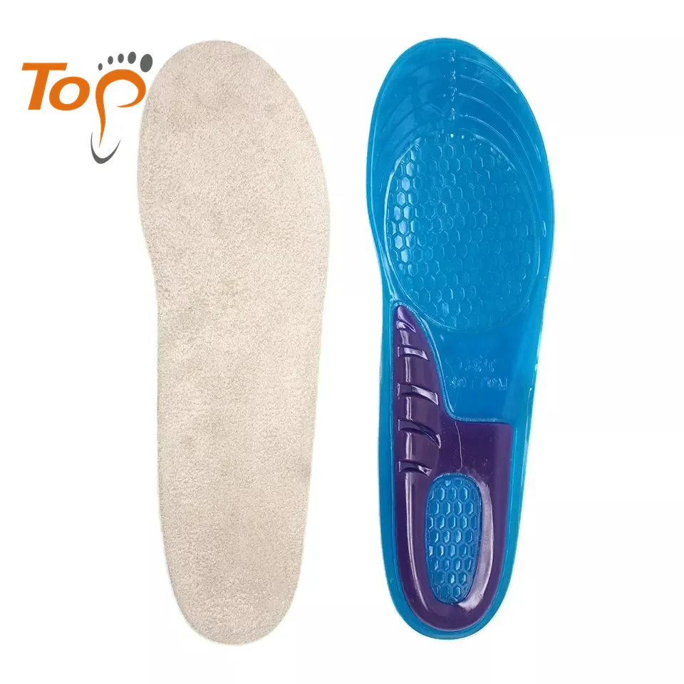 Wholesale running sports massage orthopedic silicone gel insoles