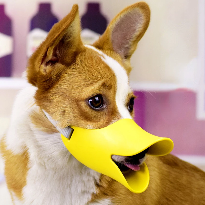 Pet Supplies Soft Silicone Pet Duck Muzzle Anti-bite Dog Mouth Cover Dog Muzzles with Adjustable Straps