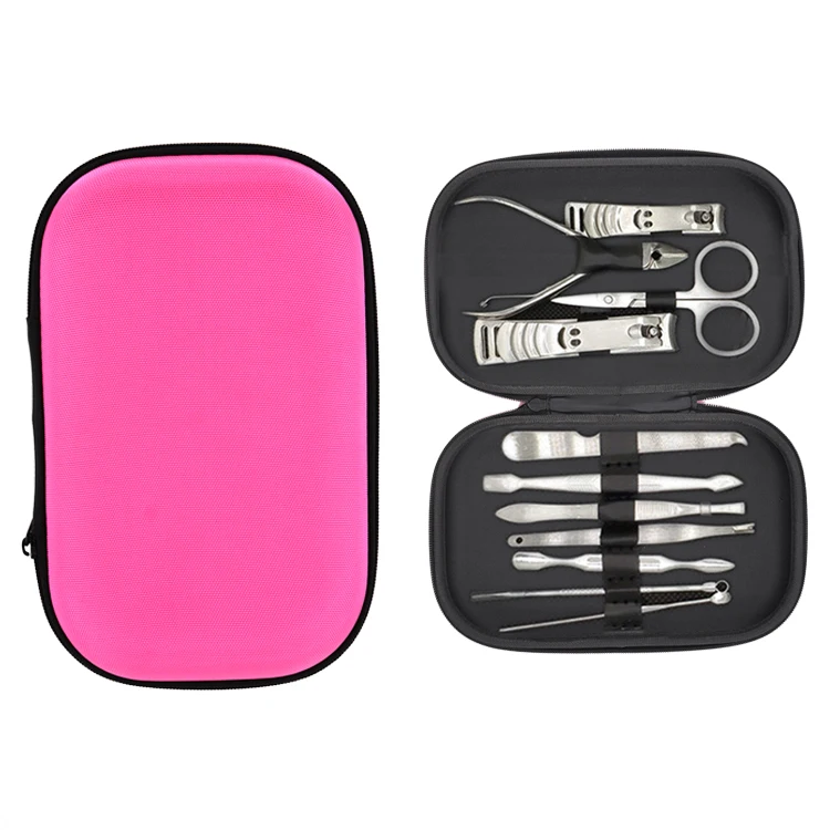 Mini Manicure Kit Wholesale Nail Clipper Set With Pu Leather Bag 11 In 1 Stainless Steel Deluxe Travel Manicure Set