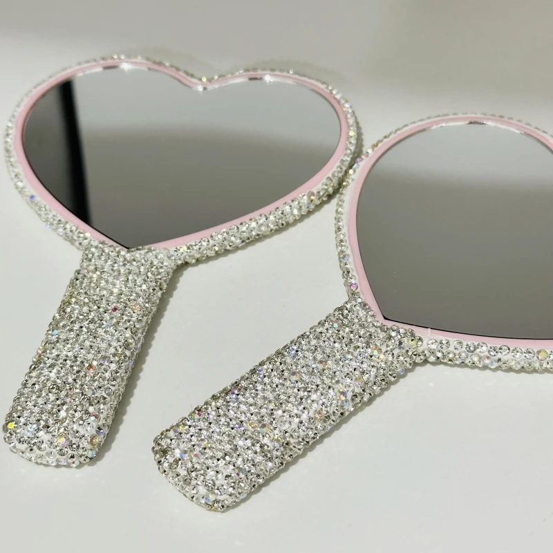 Square Makeup OEM logo makeup mirror cosmetic hand mirrors lash wholesale bulk handheld heart mirrors