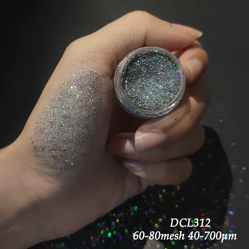 Тени для век органический силиконовый голографический блеск губ Голографический лазерный порошок многоцветный Тонкий Блестящий пигмент