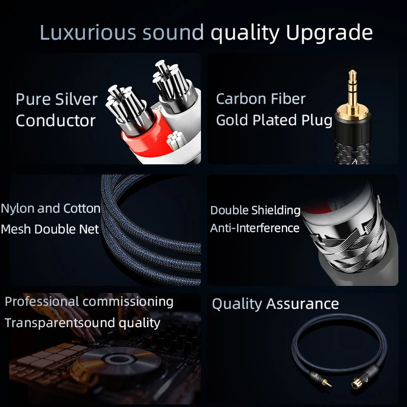 ATAUDIO Hi-end Speaker Cable 3.5mm to XLR Audio Cable with Pure Copper Carbon Fiber Gold-plated Connector Mixer Power Amplifier