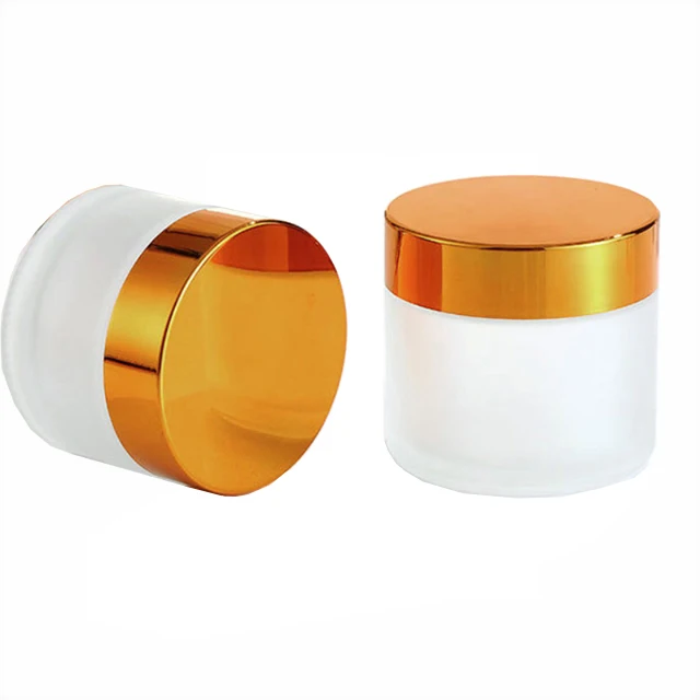 Child Resistant Proof Resist Resistance Glass Jar Bottle with Push Down and Turn Screw Top Aluminium Aluminum GOLD Lid Cap