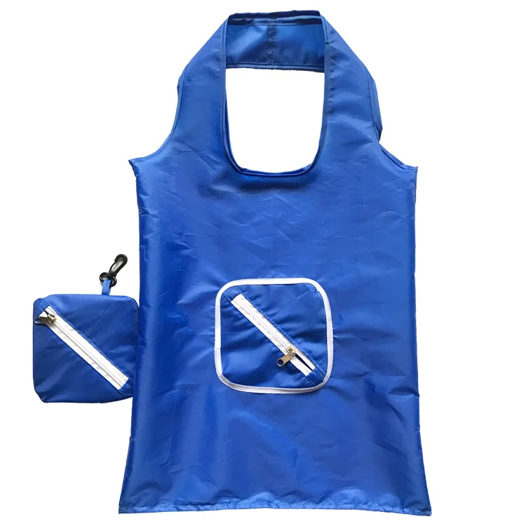 
Foldable shopping bag portable Storage waterproof daily Oxford green portable advertising gift Folding zipper shopping bag 