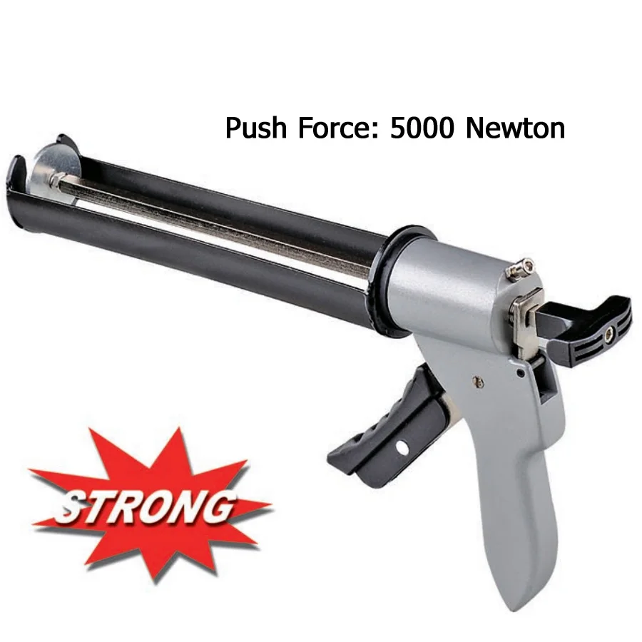 Push Force 5000 Newton Super Power Heavy Duty Manual Caulk Guns 300/310ml, 18:1 Thrust Ratio