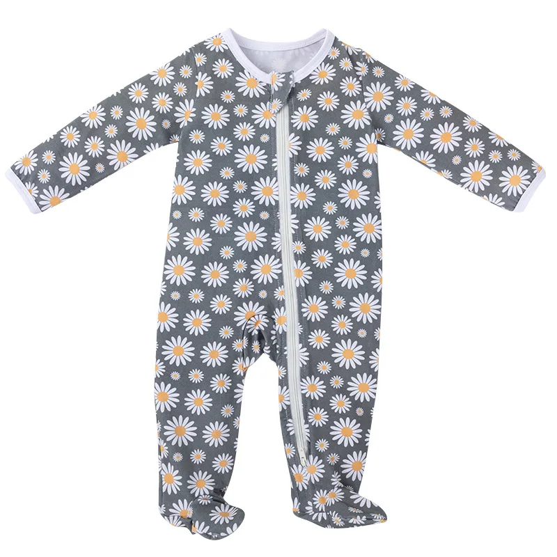 Kids Cotton Bamboo Footed Pajamas Baby Clothes