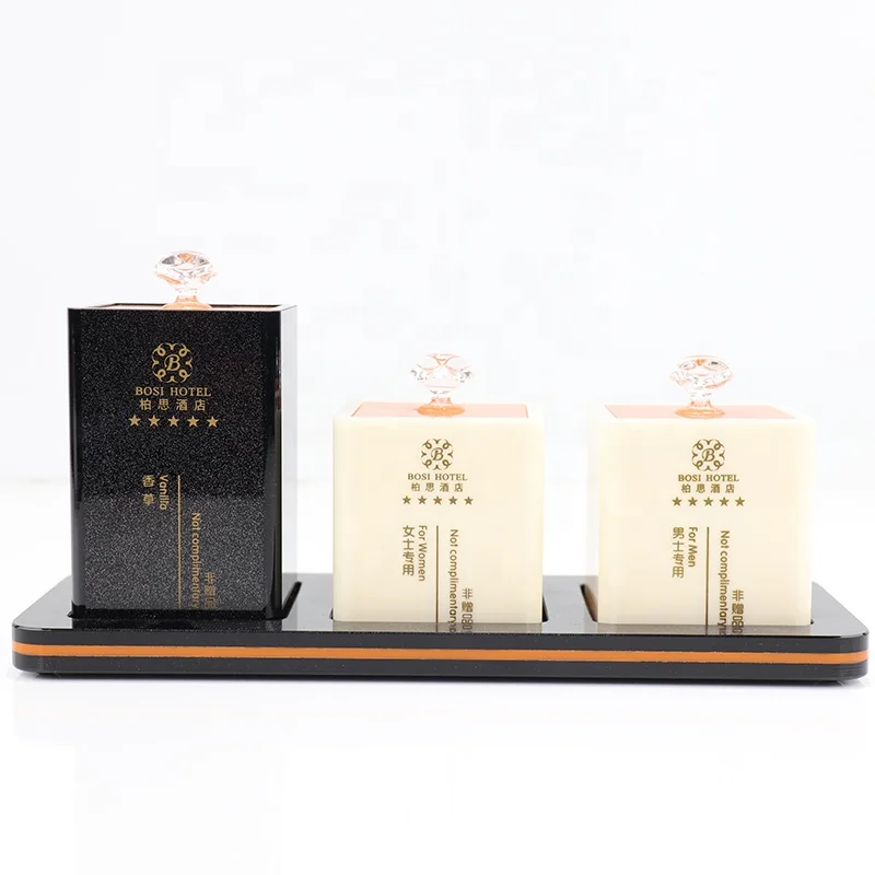 Luxury custom bathroom tray cup mat hotel acrylic coaster holder square