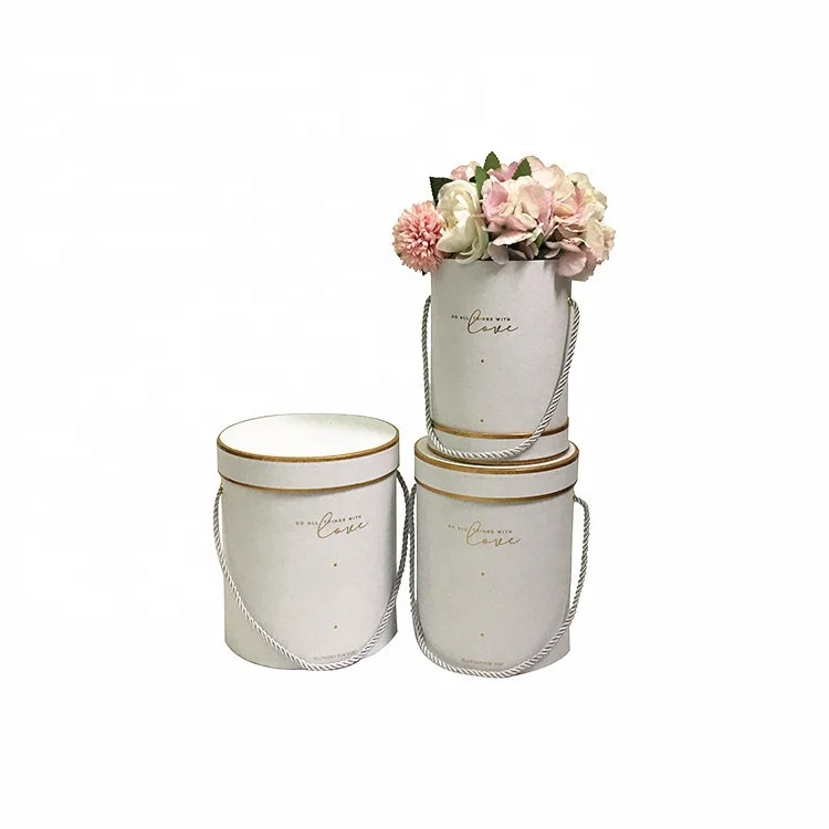 Paper flower box round cardboard flower box for rose flower packaging
