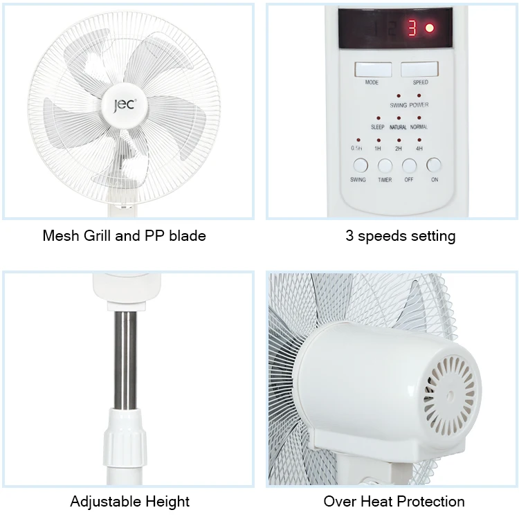 OEM ODM Customize service led light 16 inch stand fan with remote control