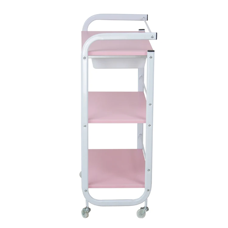  Storage Trolley on wheels 3-Tier Rolling Cart Utility with Metal mesh basket Organization Mobile