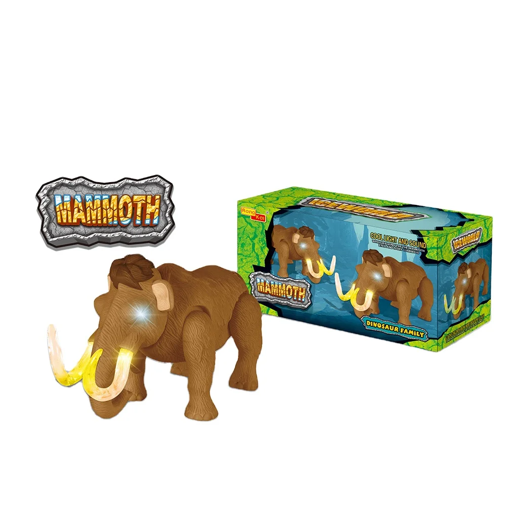Shantou plastic mammoth model electric animal toy with light