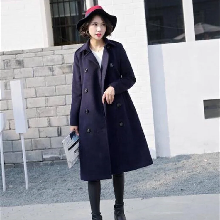 Трендовый Модный женский длинный кашемировый Повседневный тренчкот высокого качества