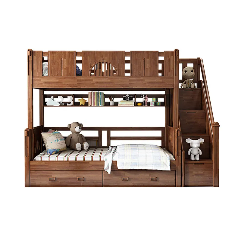 Индивидуальная Верхняя и нижняя детская двухъярусная кровать из массива дерева детская кровать с многофункциональным хранилищем