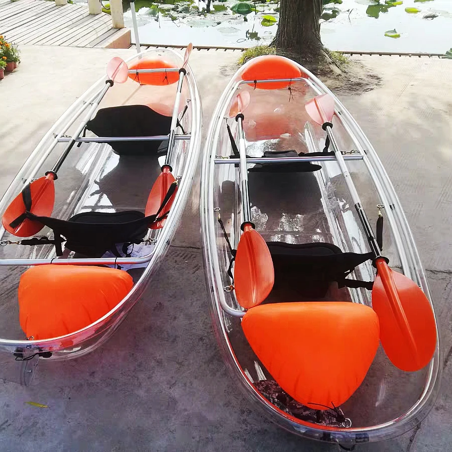 The Double Transparent Kayak Allows You to See the Ocean Drifting Scenery of the Glass Boat on the Bottom.