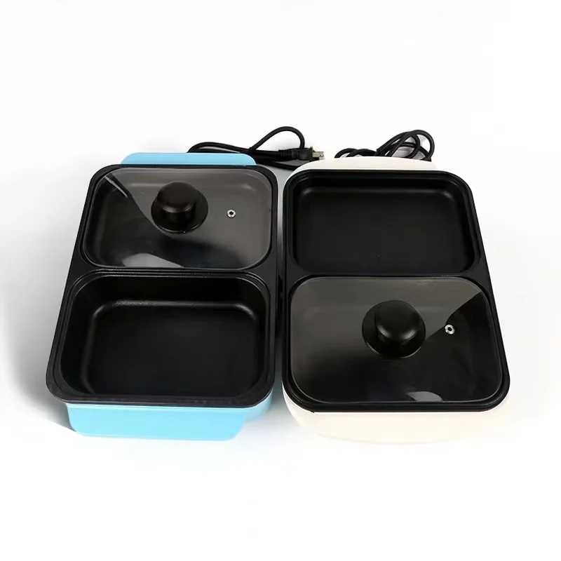 Небольшая Студенческая электрическая кастрюля для приготовления пищи, промыть и испечь одну кастрюлю, жарить и испечь двойного назначения, с антипригарным покрытием