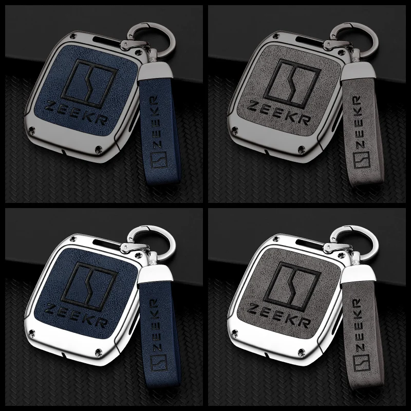 High Quality Zinc Alloy Leather Car Key Case Cover For ZEEKR 001 Holder Keychain Keyless Protector Styling Accessories