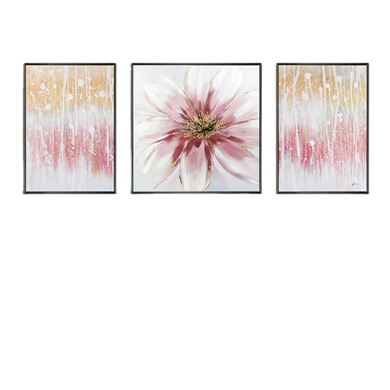 3 шт. группа индивидуальный дизайн красивый цветок картина маслом для современного искусства стены