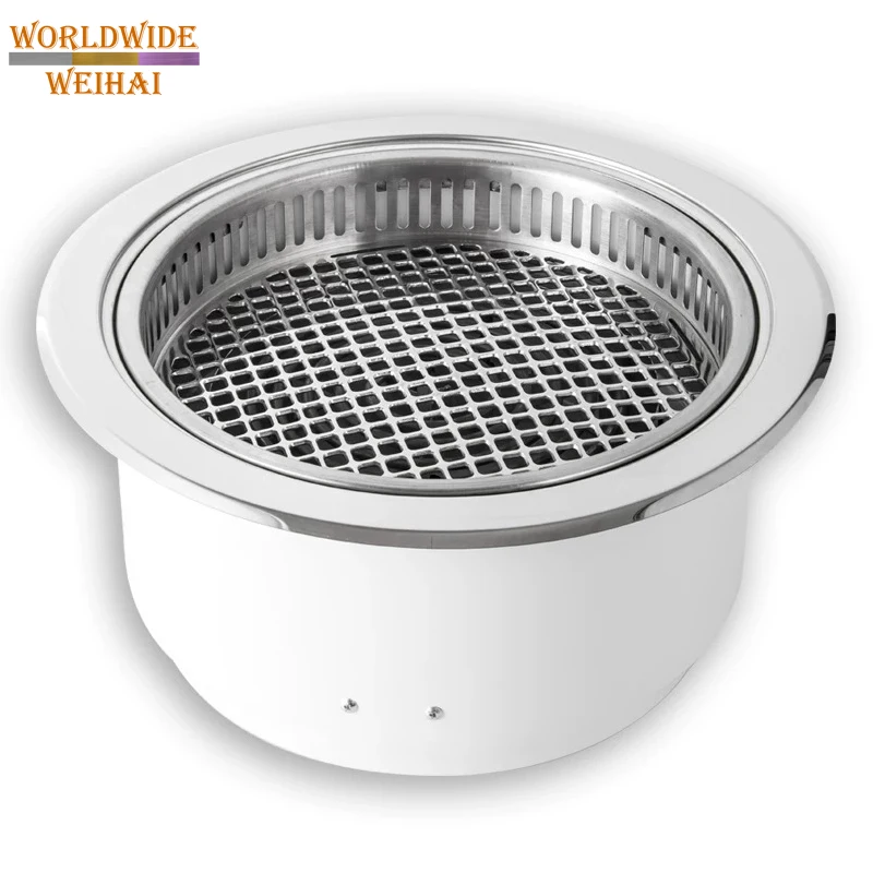 Commercial Korean Electric BBQ Grill round Stainless Steel Grill for Indoor Use