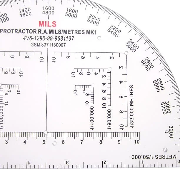 
MR05 map scale Pilgrim 3 km protractor 1 / 100,000 meters British military map scale military protractor for training students 