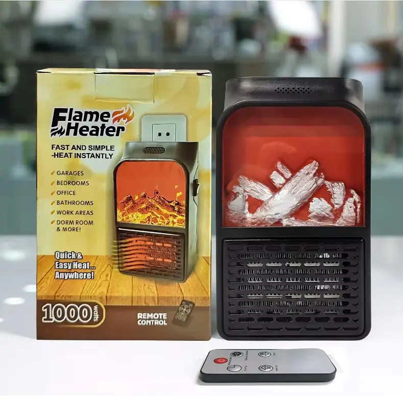 400W Portable Electric Space Heater with Remote Control Quiet Safe Room Heater for Bedroom Personal Mini Heater