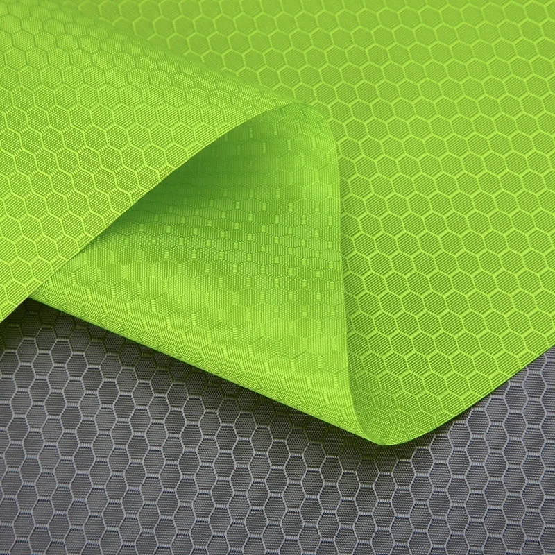 Polyester waterproof football lattice hexagonal jacquard Oxford fabric in stock fabric can customized