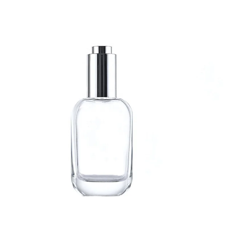 30ML 50ML Serum Essence Dropper Bottle Glass Skin Care Packaging For Hair Oil Essence Glass Bottle With Press Pump  For Cosmetic