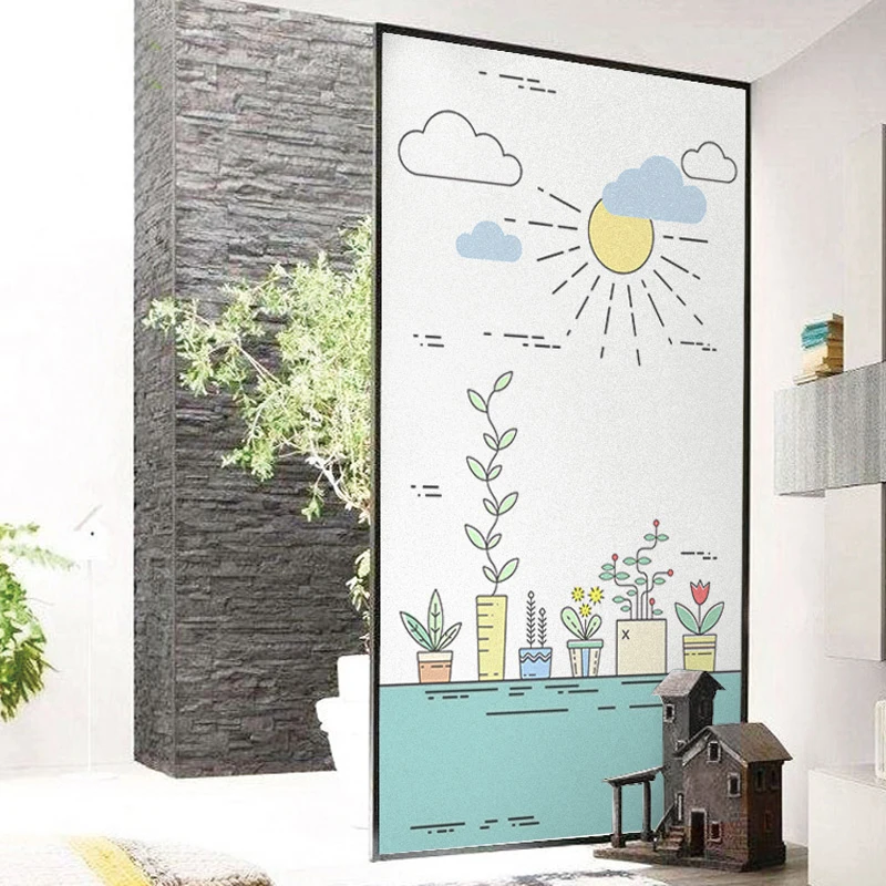 Wholesaler Supplies Customizable 10 Home Power Frosted Window Stickers Glow Funny Waterproof Removable Frosted Window Sticker